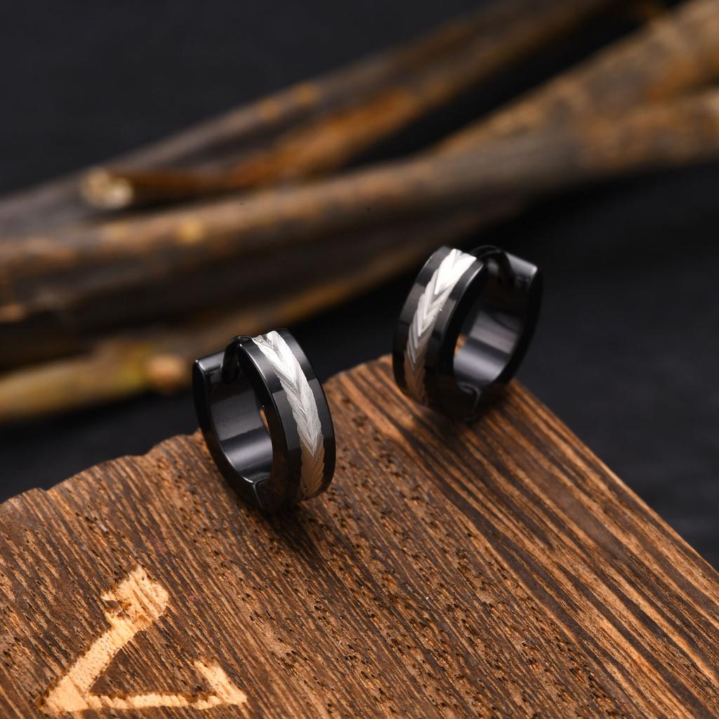 Stainless Steel Jewelry Hoop Earrings For Men Tone Huggies Earrings Gifts Dad Boyfriend Birthday Valentine's Day Gift