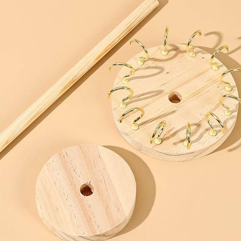 Necklace Holder Organizer Jewelry Tree Stand With 12/18 Metal Hooks Wooden Necklace Display Tower For Home Or Show Selling Use