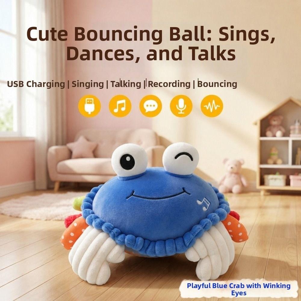 Dynamic Music Electric Plush Crawling Crab Toys Babies Educational Toy For Birthday Gift