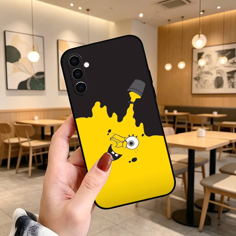 Animation S-Sponge Funny Z-Bob Phone Case Black Silicone Soft For Samsung Galaxy A73,A72,A71,A70,A53,A52,A51