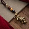Creative Brass Bull Car Keychain Pendant Retro Old Bullish Pendant Accessories