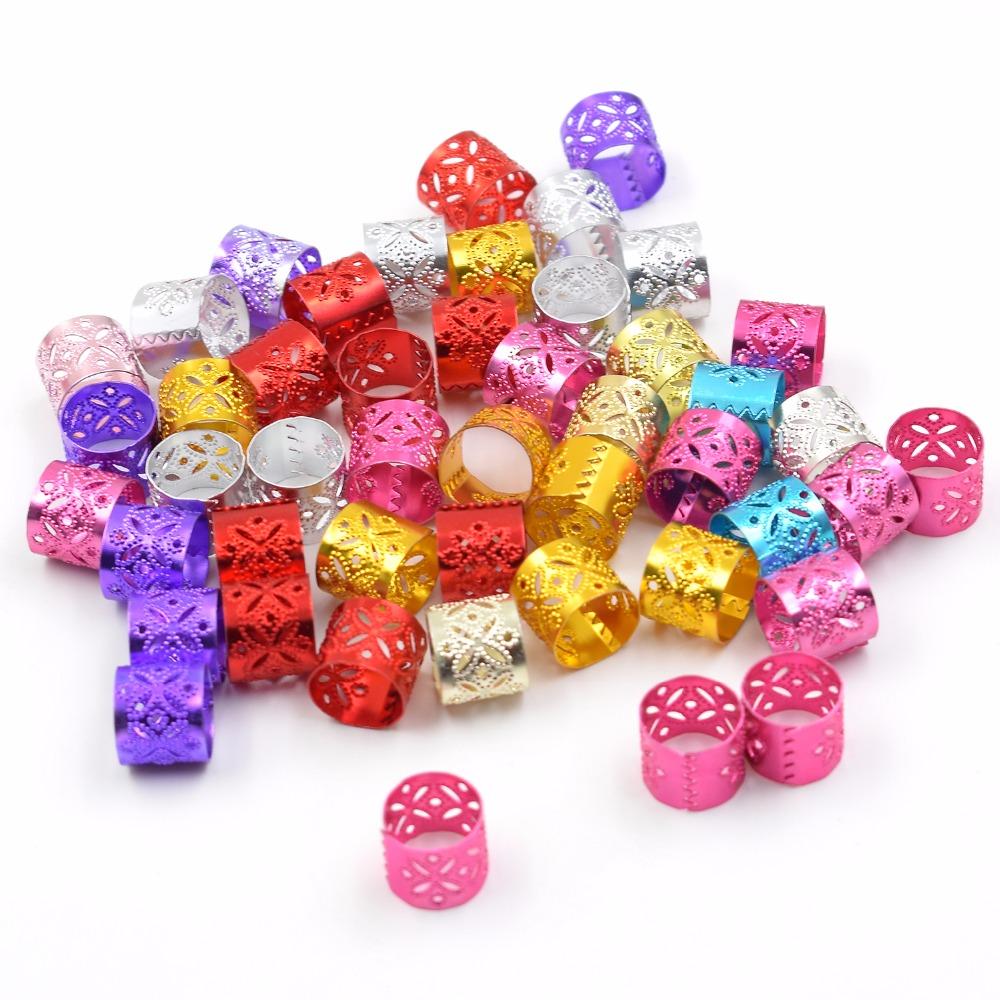 1000Pcs 10/12mm Hair Braid Dread Dreadlock Beads Adjustable Cuff Clip 10mm Hole Clip Hair Styling Diy