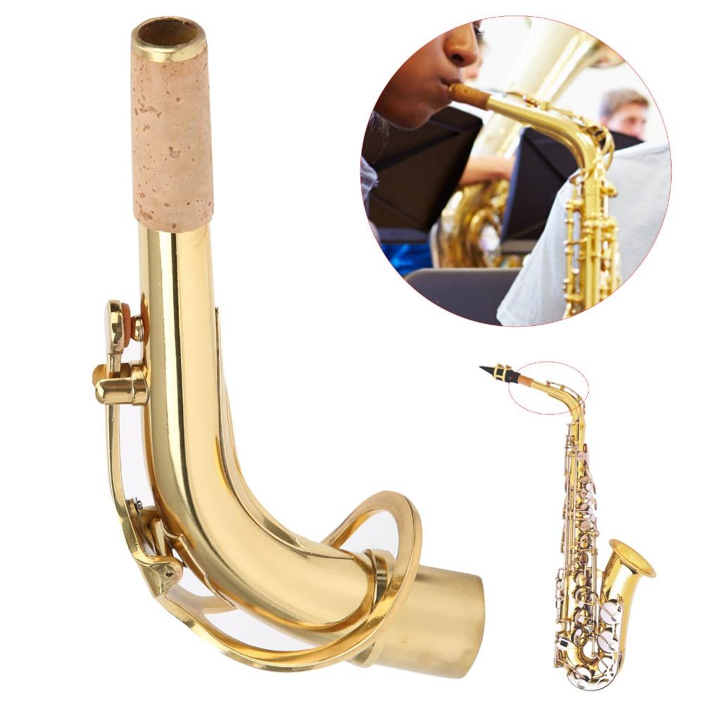 Gold Alto Saxophone Neck Brass Instrument Bend Neck Saxophone Neck Tube For Alto Saxophones Use