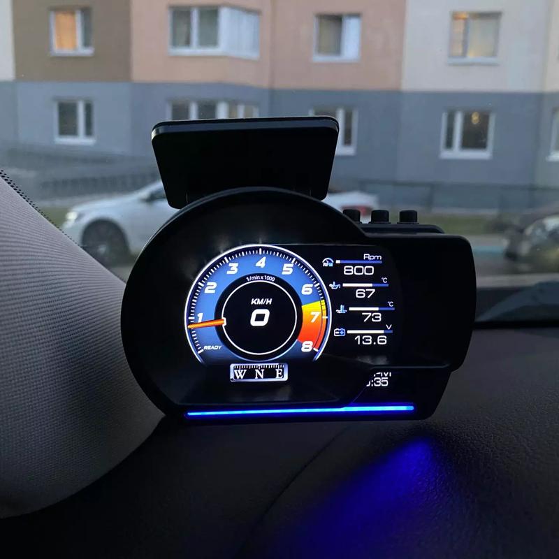 Новейший A501 Автомобильный HUD-дисплей Auto Meter Турбо-датчик Head Up Display для автомобиля Цифровой одометр OBD2 Сигнализация Температура воды и масла Обороты в минуту