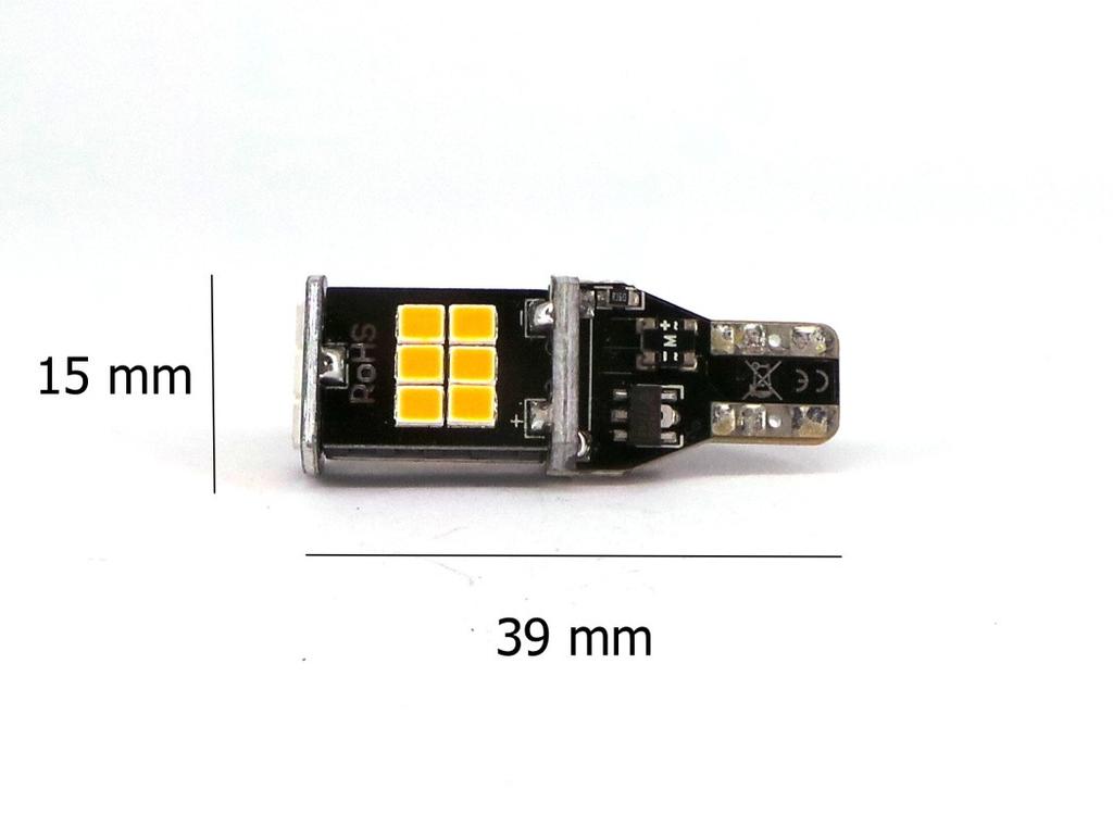2 шт. светодиодная лампа T15 W16W 12V 980lm CANBUS оранжевая Off-Road