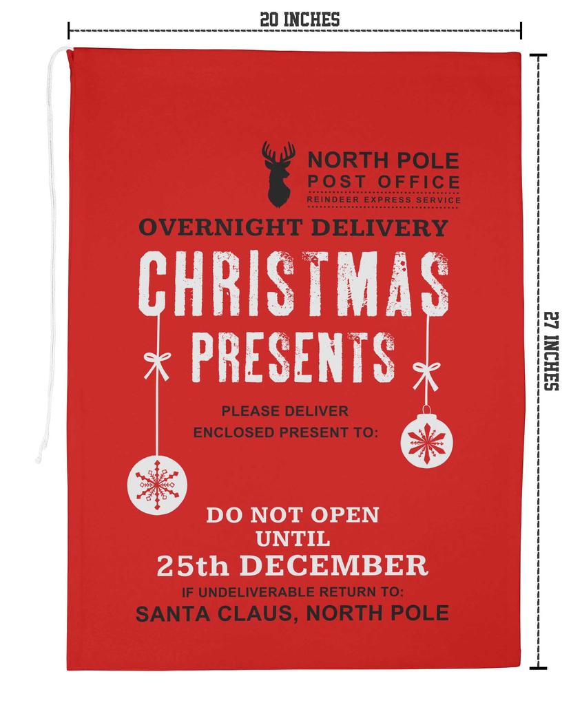 Printtoo 2 шт. Подарочный мешок Санты для детей, рождественские подарки, рождественский мешок, персонализированные сумки, большие 27x20 дюймов