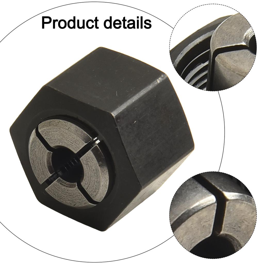 DW6214 Nut Router Accessory 1 2 Inch Chuck 1 4 Inch Chuck Metal Material Replacement For Bosch 2610906283 For DW616M