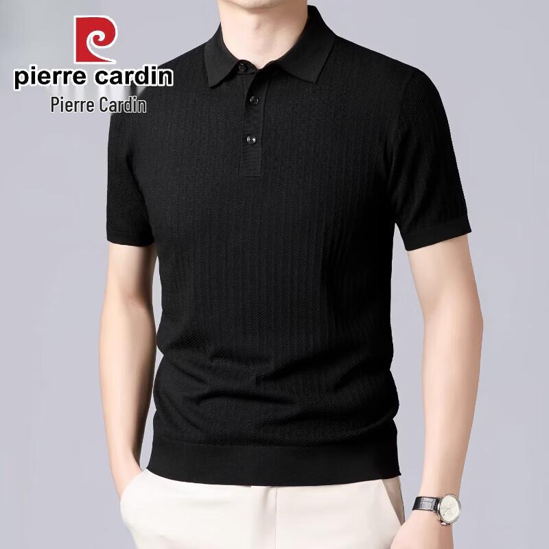Pierre Cardin Мужская вязаная футболка-поло с коротким рукавом из смешанного шелка