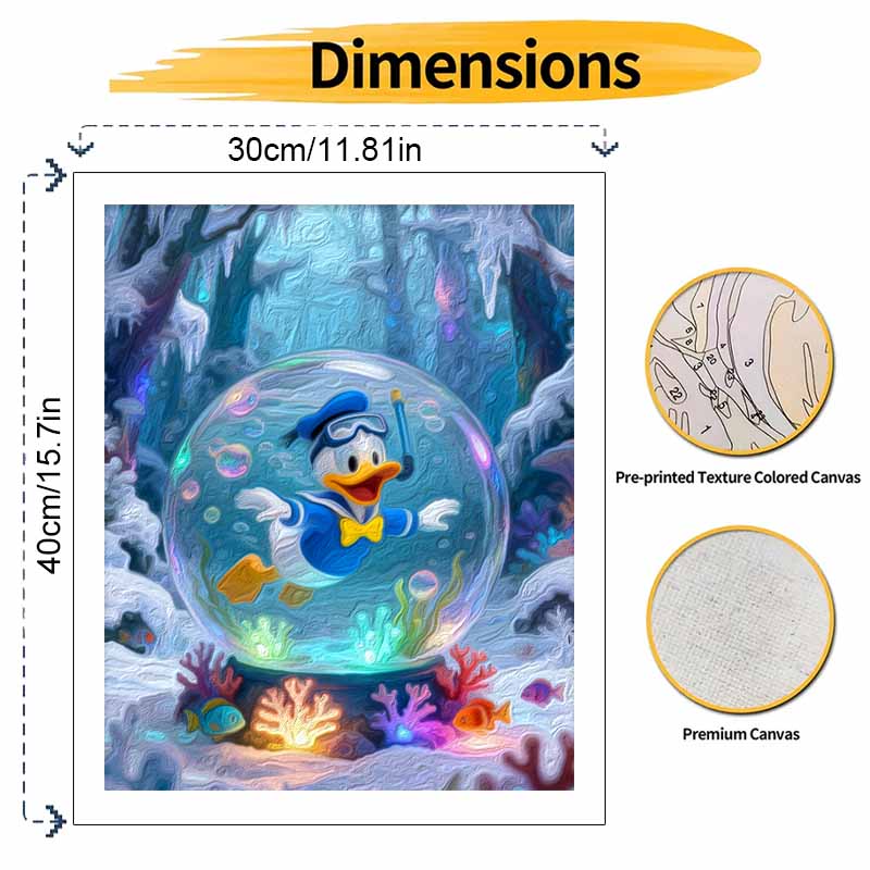 Disney Цифровой набор для рисования маслом Арт-набор Дональд Дак Подводный Коралл Ручная Раскраска Картина Домашний Декор