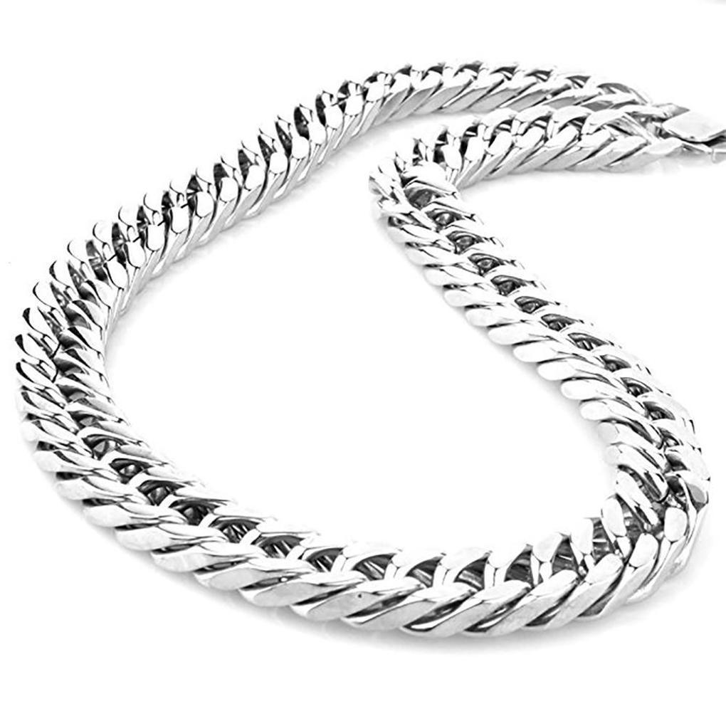 Silver Tone Stainless Steel Men's Chain Necklace Heavy Huge Jewelry Curb Cuban Chain