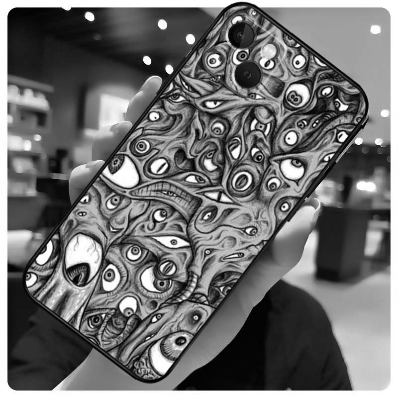 Чехол 'Страшное Лицо Глаза' для iPhone 16 Pro Max 14 13 12 11 15 17 Pro Max mini 15 16 Plus 16e 17 Air Чехол для телефона