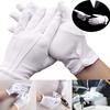 1pairs Formal Tuxedo Gloves - Nylon Guard Parade Gloves for Men and Women, White Cotton Marching Band Dress Gloves