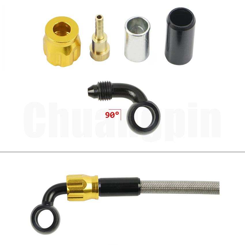 Тормозной фитинг-банджо, алюминиевый мотогидравлический усиленный тормозной масляный шланг сцепления AN3 для мотоцикла, квадроцикла, мотоцикла, багги