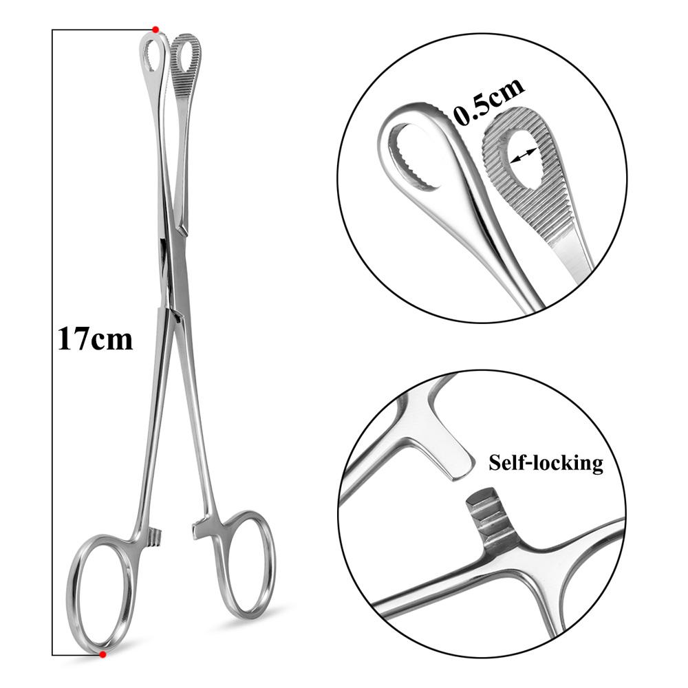 1pc 316L Stainless Steel Piercing Forceps Clamps Pliers for Nose Ear Belly Navel Lip Professional Body Piercing Supplies Tool