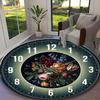 1pc Clock element Rug, Digital Printed Home Chair Sofa Mat, Durable Office Round Carpet, Beautiful Festival Decorations