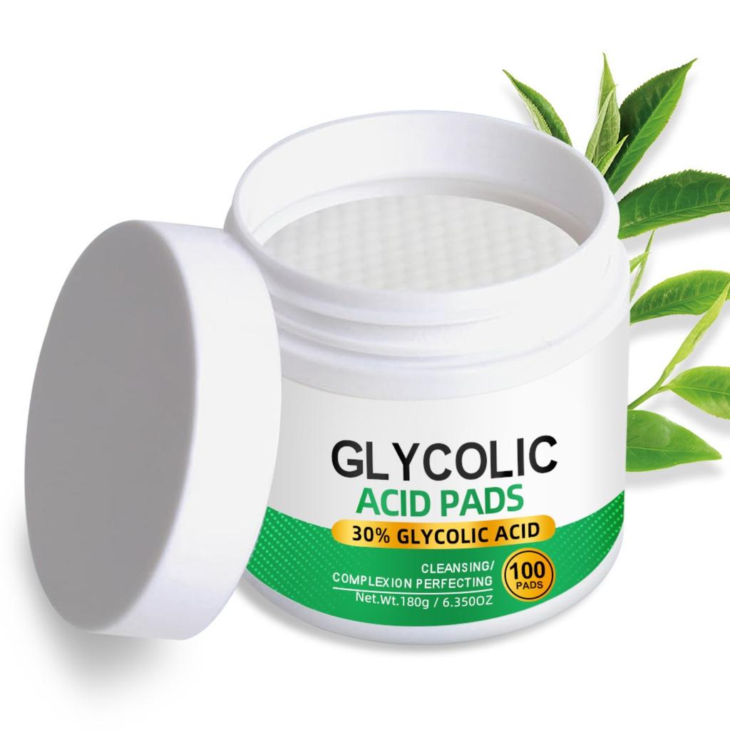 Салфетки с гликолевой кислотой для ухода за кожей, отшелушивания, очищения пор лица, уменьшения акне, 100 подушечек по 20 мл