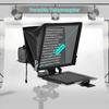 Portable Teleprompter 14-inche Universal Prompter with Dual Cold Shoe Mounts & 1/4in Threaded Hole