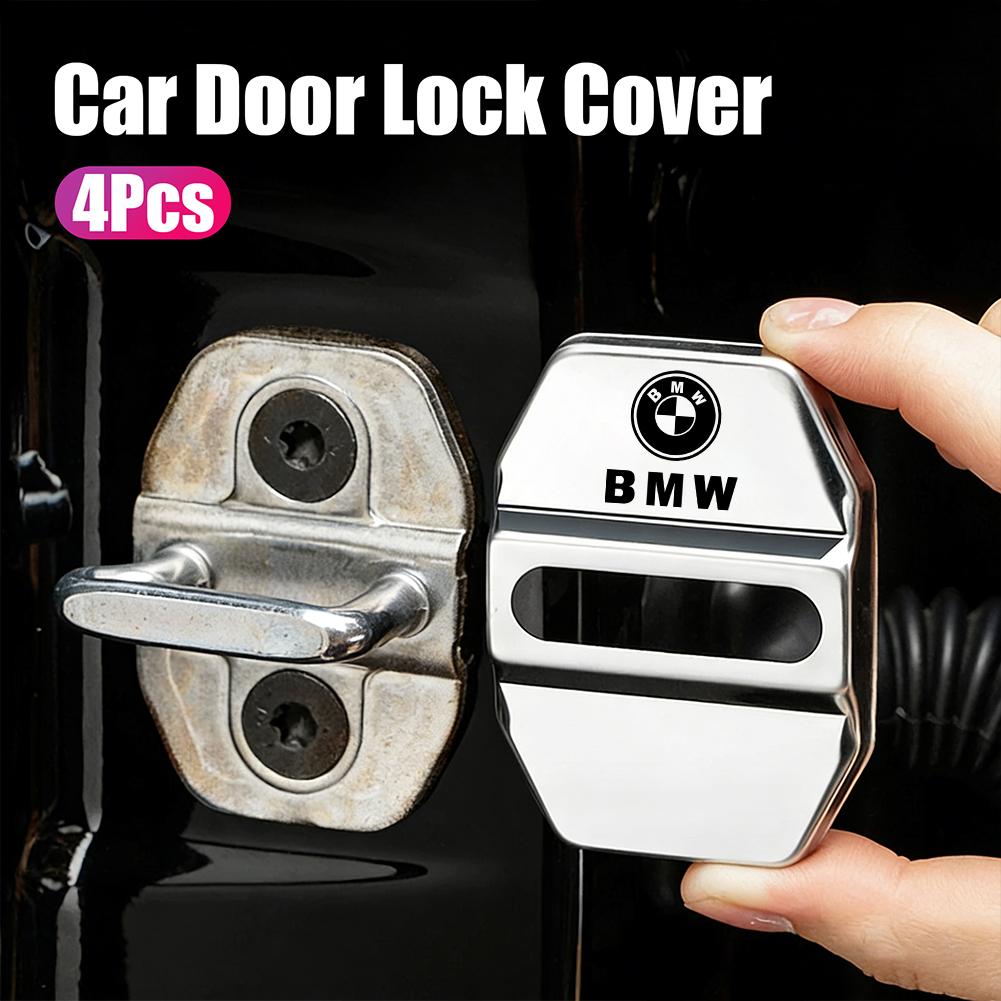 FA54Pcs Zinc Alloy Car Door Lock Buckle Protection Cover Anti-Collision Shock Absorbing Cushion Stickers For BMW G80 G06 G07 G42 G