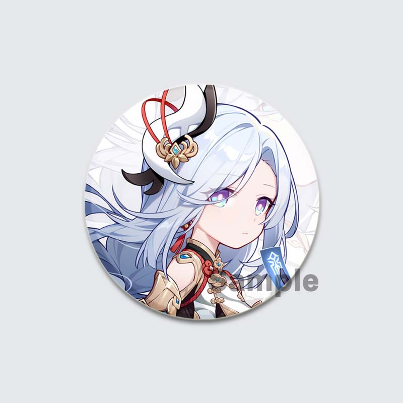 32/44/58mm Game Anime Genshin Impact Pin Fun Cartoon Cute Head Image Brooch Badge Bag Decor for Fans Collection Friends Gift Accessory