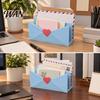 Office Desk Accessories 3D Printed Mail Storage Holder with Red Heart, Double Compartment Organizer for Cute Supplies Letters Postcards and