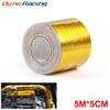5mx5cm Fiberglass Heat Reflective Tape Gold High Temperature Heat and Sound Shield Wrap Roll Adhesive New Car Accessories