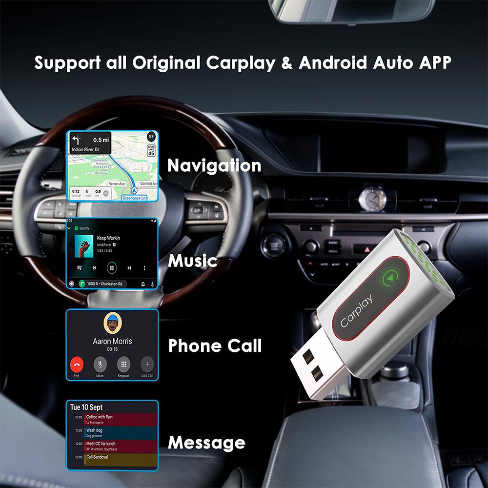 Беспроводной USB Smart Box CarPlay для iPhone и Android Auto