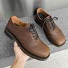НОВЫЕ Британский Стиль Высокое Качество Круглый Носок Деловые Туфли-Лоферы На Шнуровке Толстая Подошва Для Поездок На Работу Формальные Туфли Ретро Коричневые Мужские Туфли