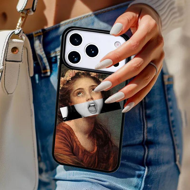 Знаменитый эстетичный статуэтка Чехол для телефона Для iPhone 17 Air 14 15 13 12 Max Чехол Для Apple 14 15 16 16e 11 Pro Max Plus Coque