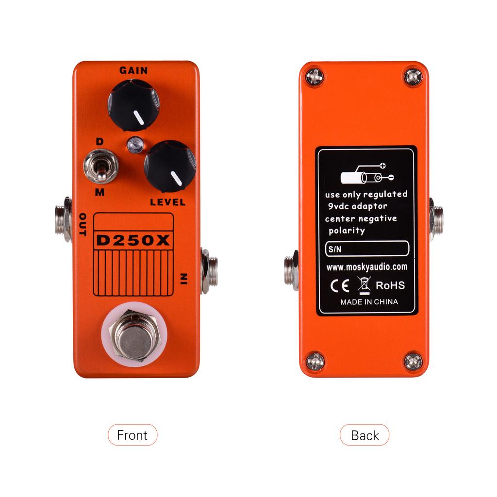 MOSKY D250X Мини-электрогитара, педаль эффектов предусилителя Overdrive, 2 модели, цельнометаллический корпус, True Bypass