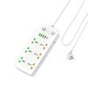 Power Strip Surge Protection Multi Socket 6 Outlets UK/US/EU Plug 1.8m Extension Cord with Type C 4USB Port Electrical Table Socket
