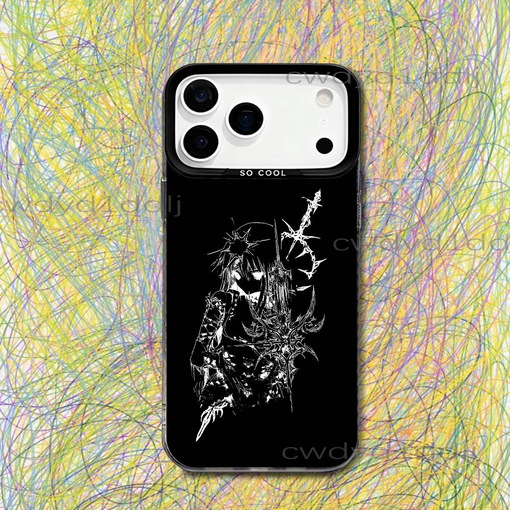 G-Gothic Кибер-Сигил Киберсигилизм Для iPhone 17,16,15,14,13,12,X,8,Pro,Max,Plus,SE4,Air,Mini Черный IMD Матовый Чехол