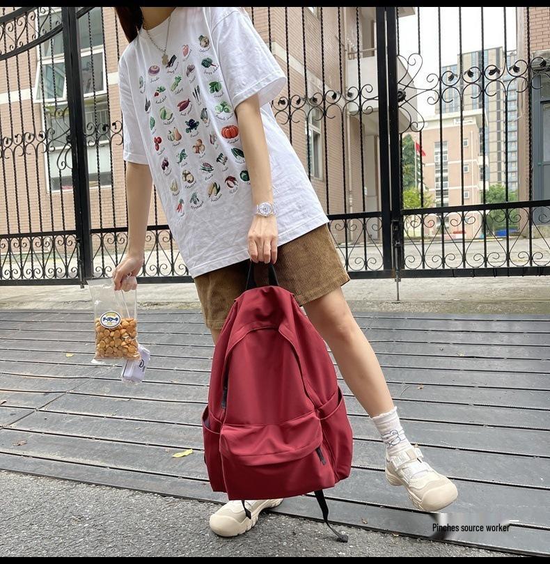 Вместительный холщовый рюкзак в японском стиле для женщин - для колледжа и повседневного использования