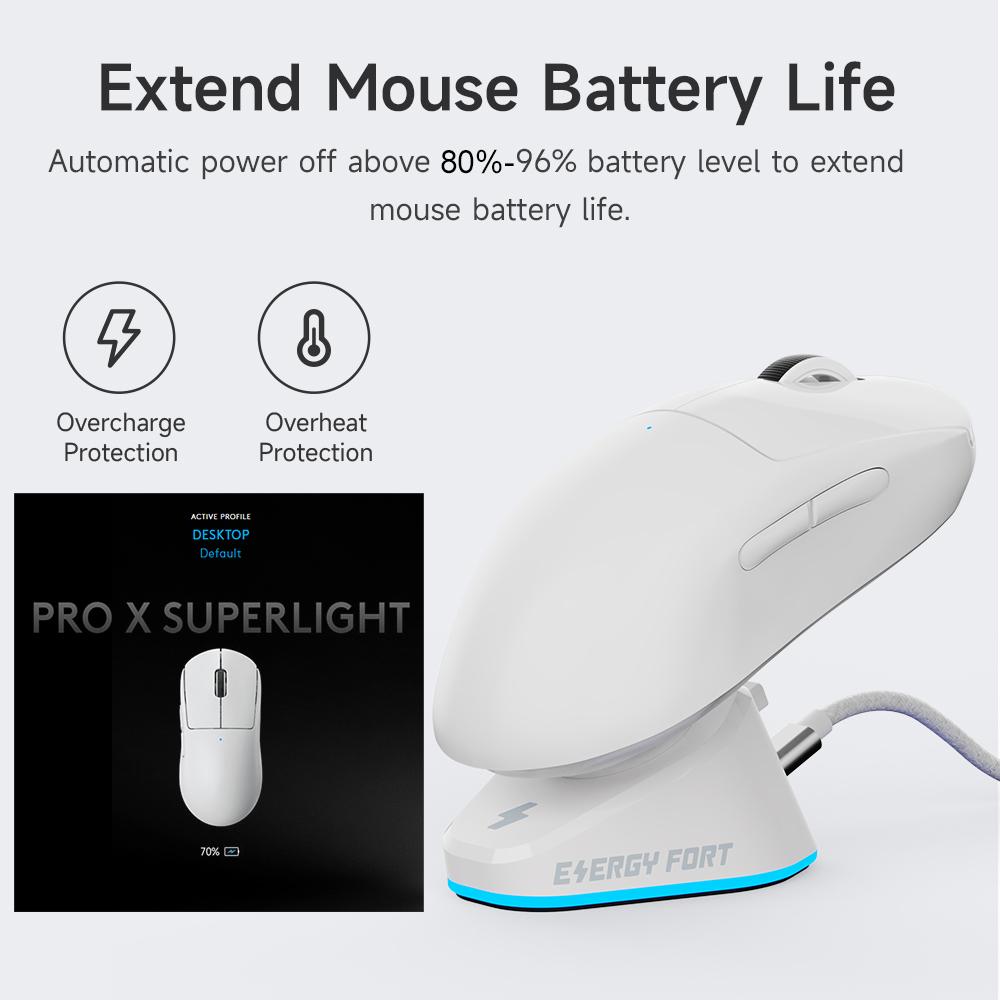 Подставка-зарядка для мыши для Logitech G Pro X Superlight 2 DEX G502X Plus G903 G703 PRO2 Lightspeed Беспроводная Игровая Мышь Док-станция