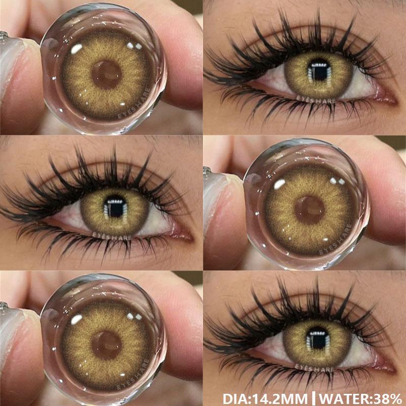 Цветные контактные линзы для глаз 1 пара серых линз для зрачков Синие линзы для глаз Коричневые линзы Ежегодные зеленые контакты Косметические линзы