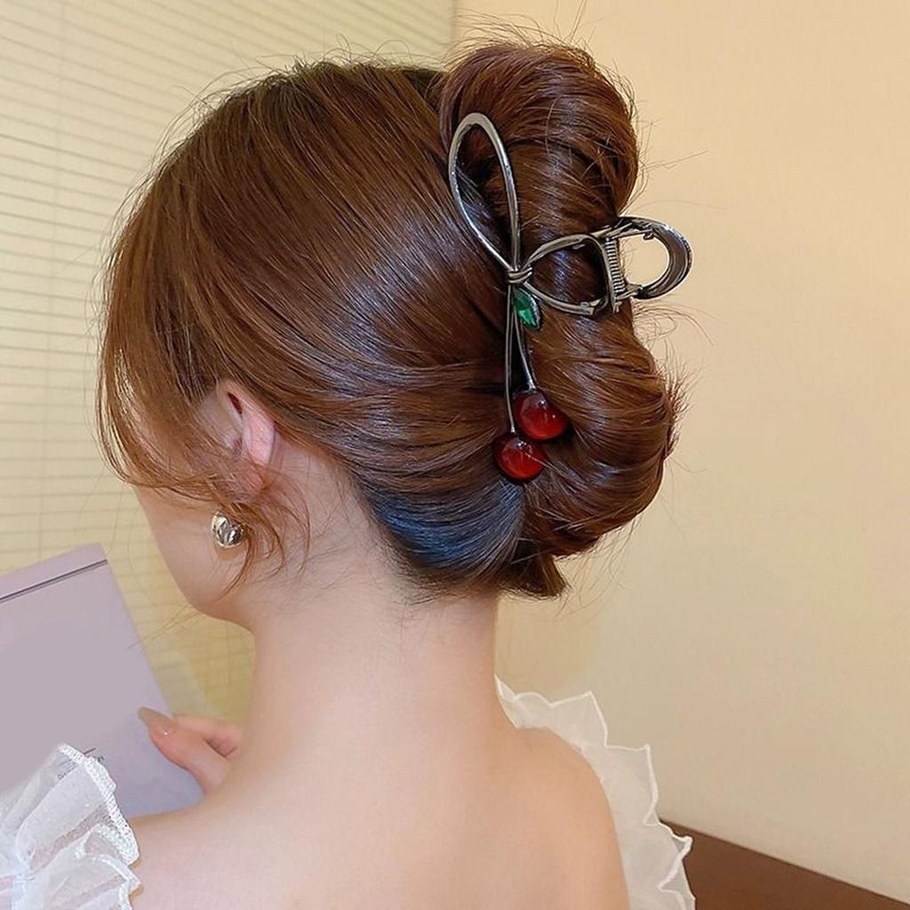 Заколка-краб для волос «Вишня» Фруктовая тематика Зажимы для волос 3D Вишня Захват для волос Заколки Сильная фиксация Шпилька для девочек