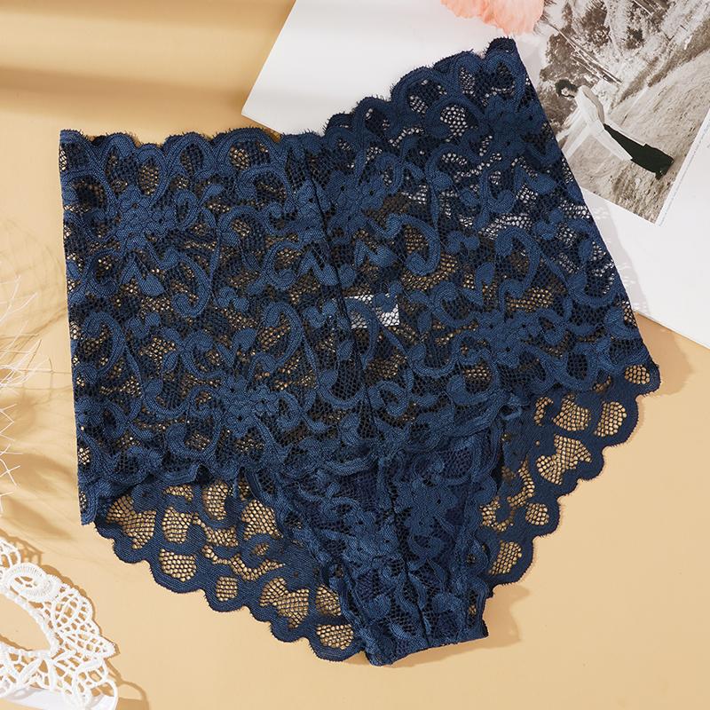 Women's Sexy Lace Panties High Waist Transparent Underwear Briefs for Women Breathable Girls Underwear Female Underpants Solid Color Lingerie