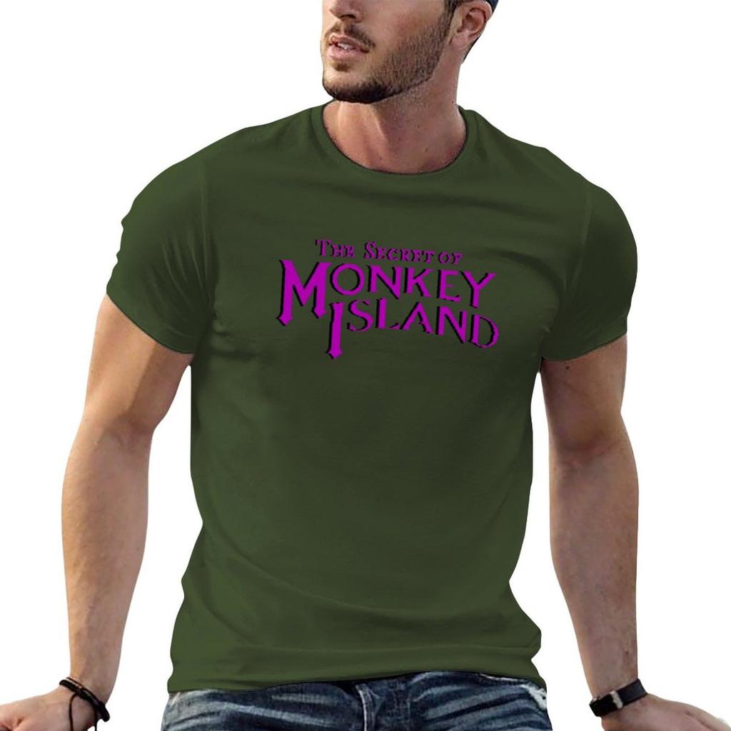 Monkey Island - Секрет Острова Обезьян Оригинальный Логотип Наклейка Футболка черные спортивные футболки для мужчин