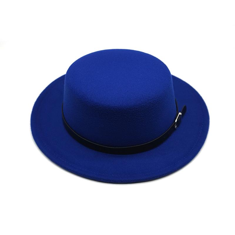 New Felt Hat Men Fedora Hats with Belt Women Vintage Trilby Caps Wool Fedora Warm Jazz Hat Chapeau Femme Feutre Panaman Hat
