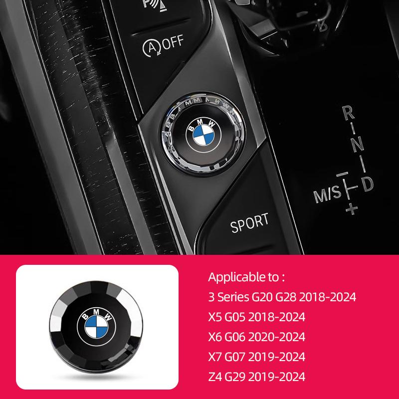 DKHN5 Crystal Car One Click Start Button For BMW M Power 3 Series E90 E92 F30 F35 G20 F10 G30 G28  ABS Engine Start Stop Cover Trim