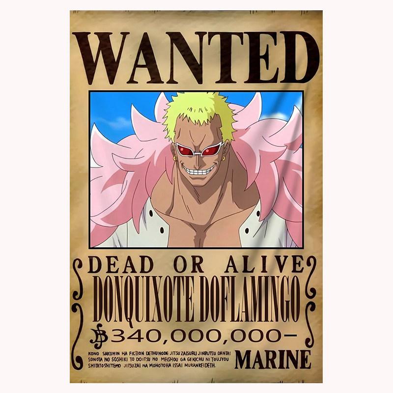 Гобелен с плакатом «Wanted» из One Piece, Луффи Зоро Эйс Нами Катакури Аниме Настенный декор