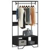 VidaXL Wardrobe Black 90x50x180 Cm Engineered Wood, Storage Cabinet, Wardrobe Organizer, Cabinet, Closet, 848669