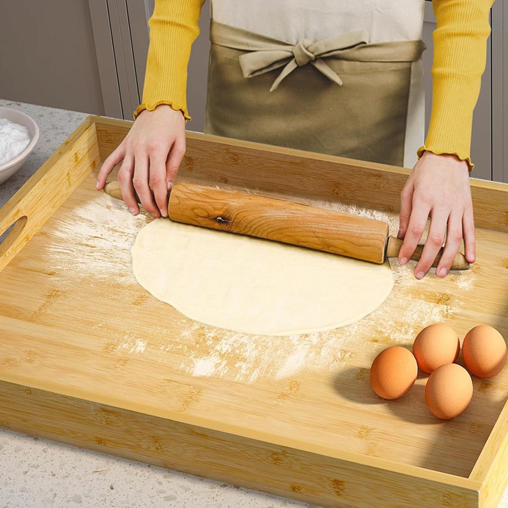 Прямоугольный бамбуковый поднос Деревянный однотонный Тарелки для фруктов и закусок Крышка для плиты Разделочная доска Многоцелевая крышка для кухонной мойки