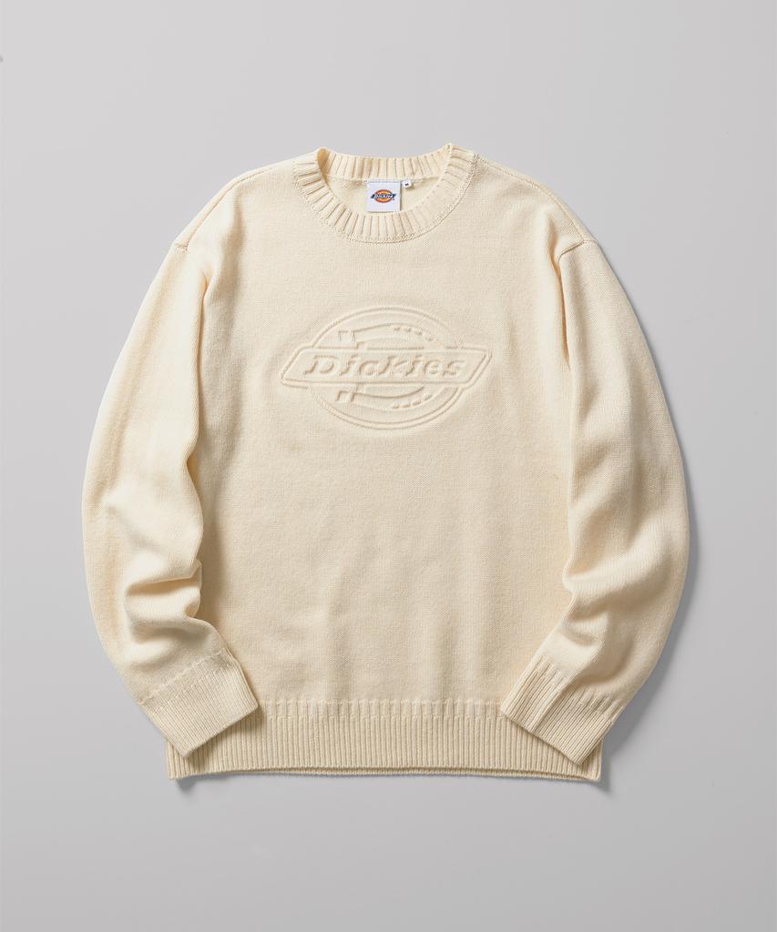 DICKIES Embossed Logo Pullover Knit Cream