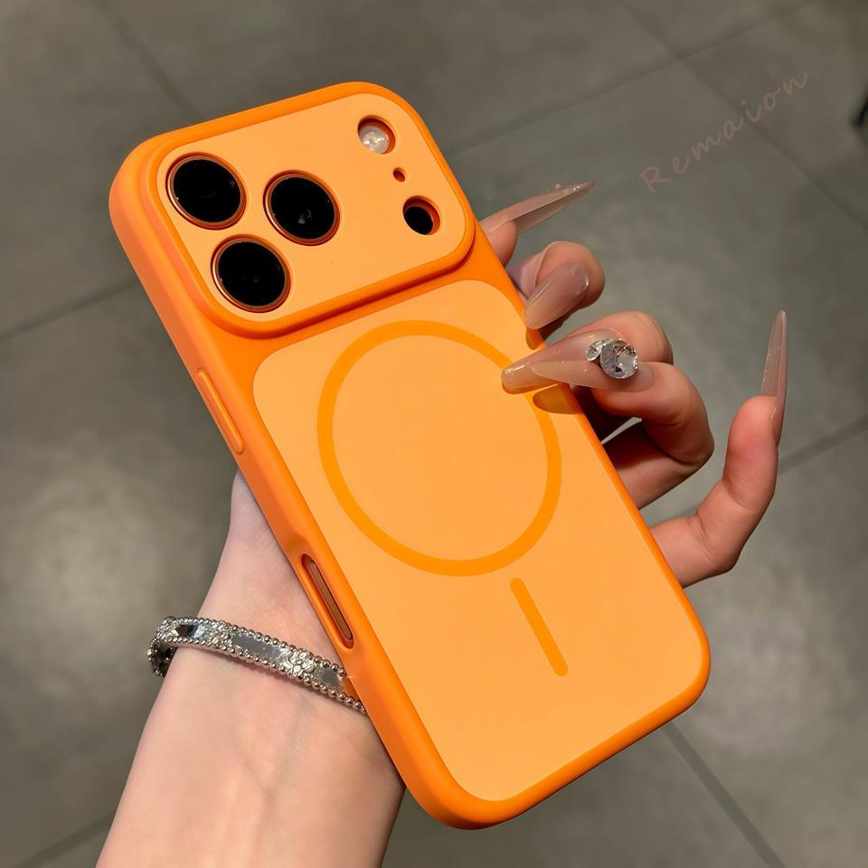 Официальный магнитный чехол для телефона для iPhone 17 Air 13 11 12 14 15 16 Pro Max Plus Magsafe Большое окно Защитная крышка для беспроводной зарядки