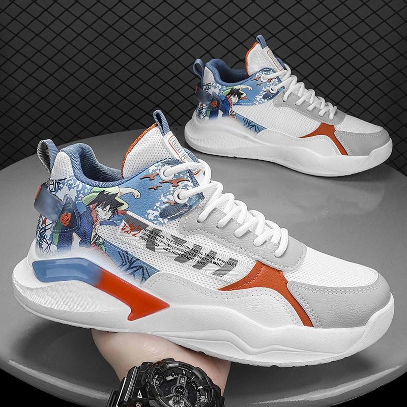 Мужская обувь, новые высокие сетчатые дышащие баскетбольные кроссовки, трендовая мужская спортивная обувь, модная повседневная обувь на платформе