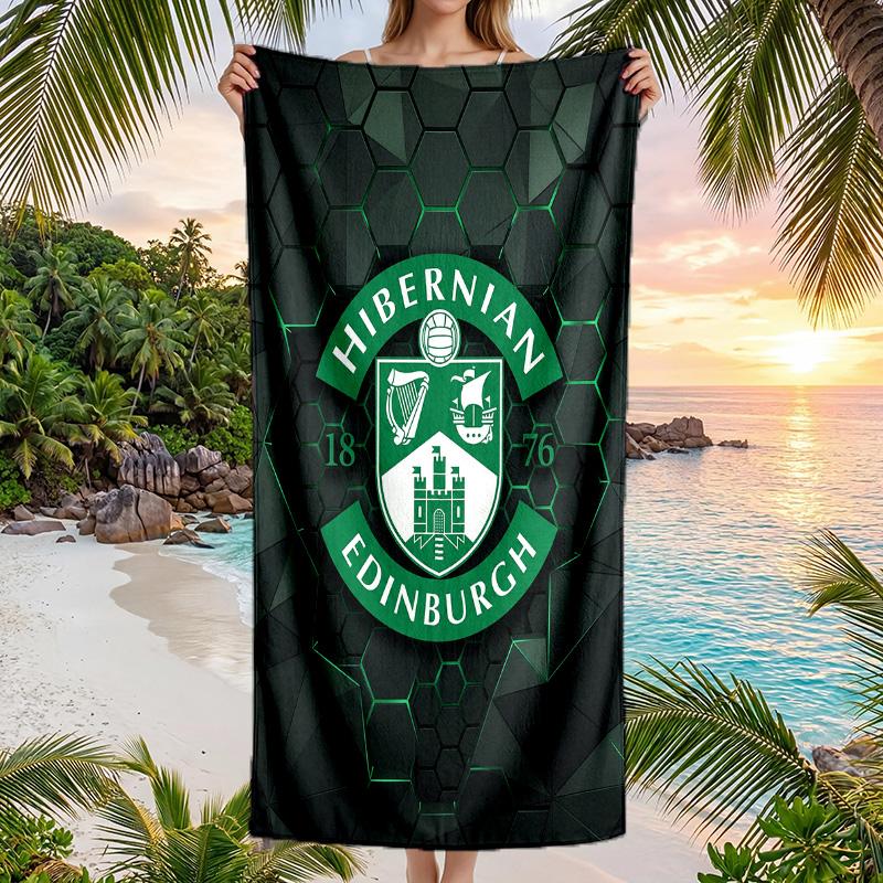 Hibs FC принт Быстросохнущее пляжное полотенце Микрофибра Впитывающее Портативное для путешествий Полотенце для плавания