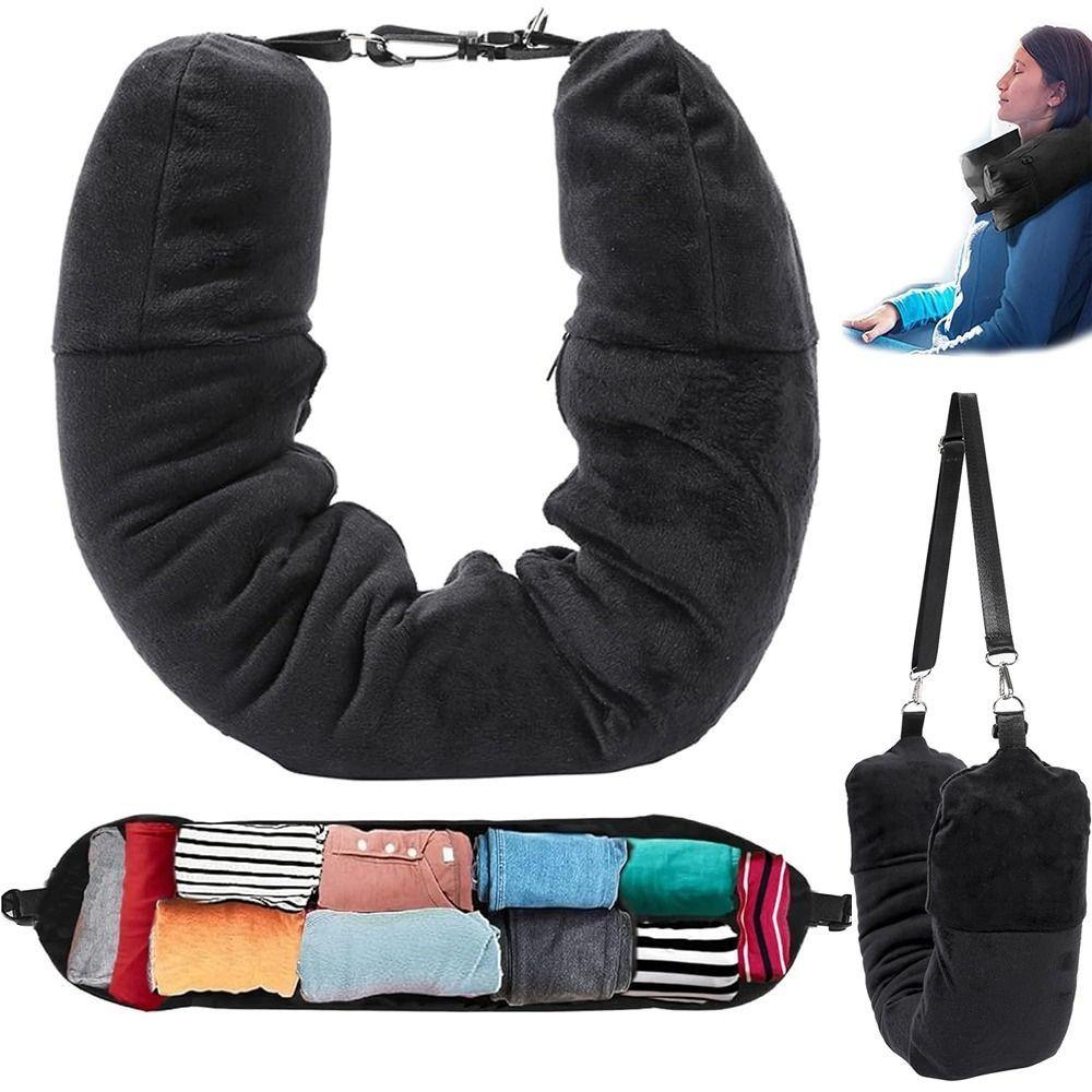 Adjustable Straps Portable Travel Bag Stuff With Clothes Stuffable Pillowcase Travel Use