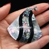 Mother's Day Souvenirs Splicing Pendant 40x55 Mm Natural Shell Sector-Shaped Pendant For Jewelry Making DIY Necklace Bracelet Accessory