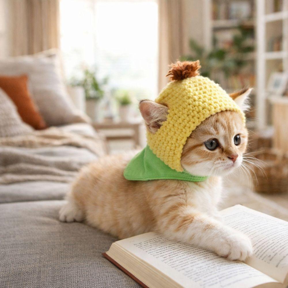 Funny Winter Dog Cap Warm Cat Head Cover Portable Dog Headdress Outdoor