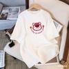Girls Pink Cotton T Shirt Summer Cartoon Short Sleeve Round Neck Top For Big Kids Fashionable Casual Tee